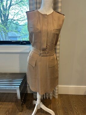 3.1 Phillip Lim Tan Sleeveless Belted Midi Dress